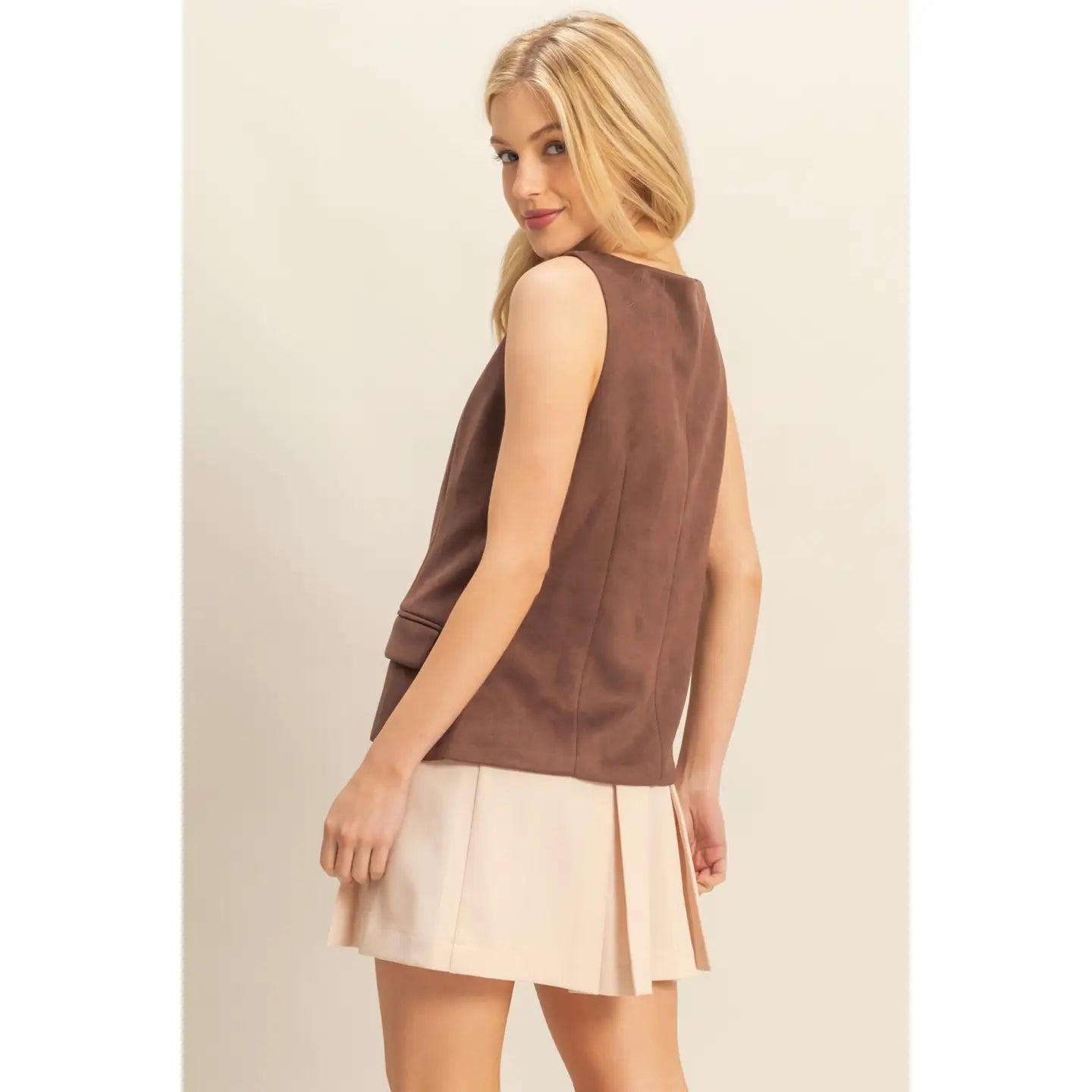 Chestnut Suede Top
