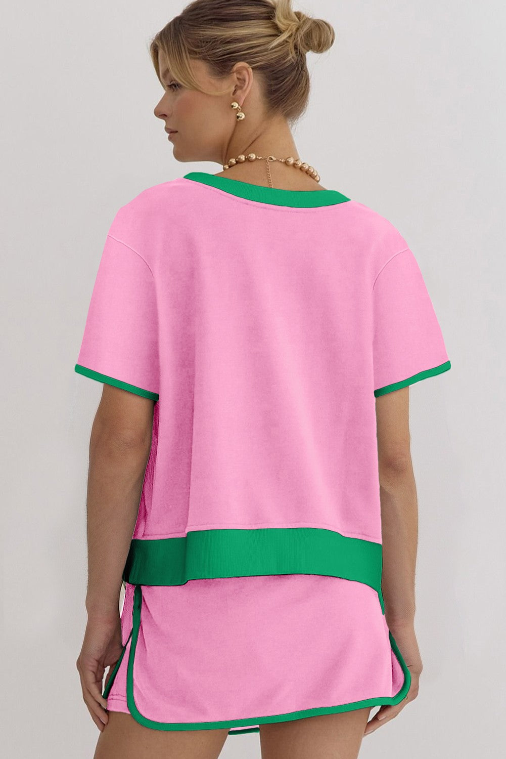 Colorblock Shirt & Skort Set