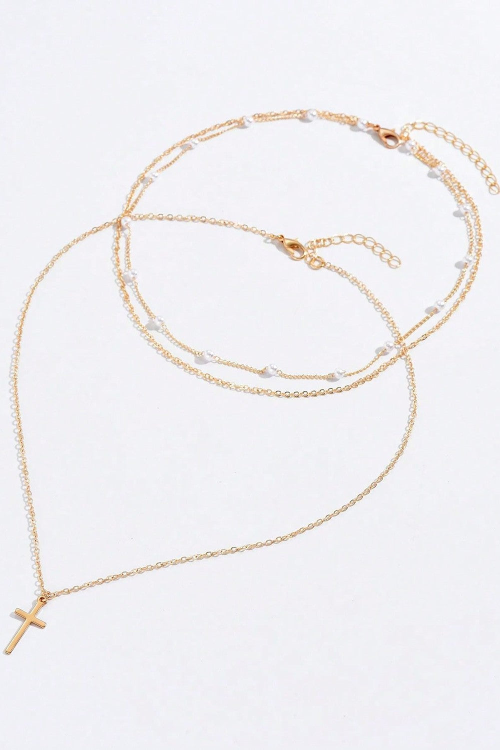 Gold Cross Pendant Chain Necklace