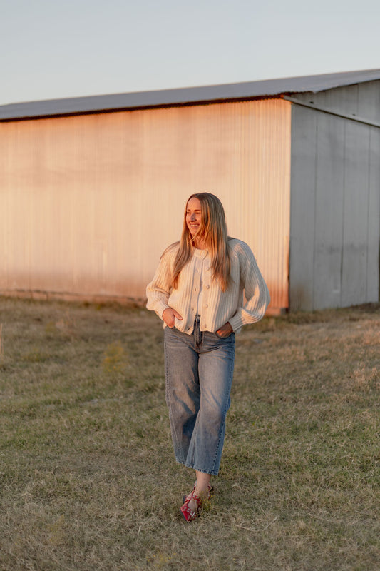 Buttoned & Beige Sweater