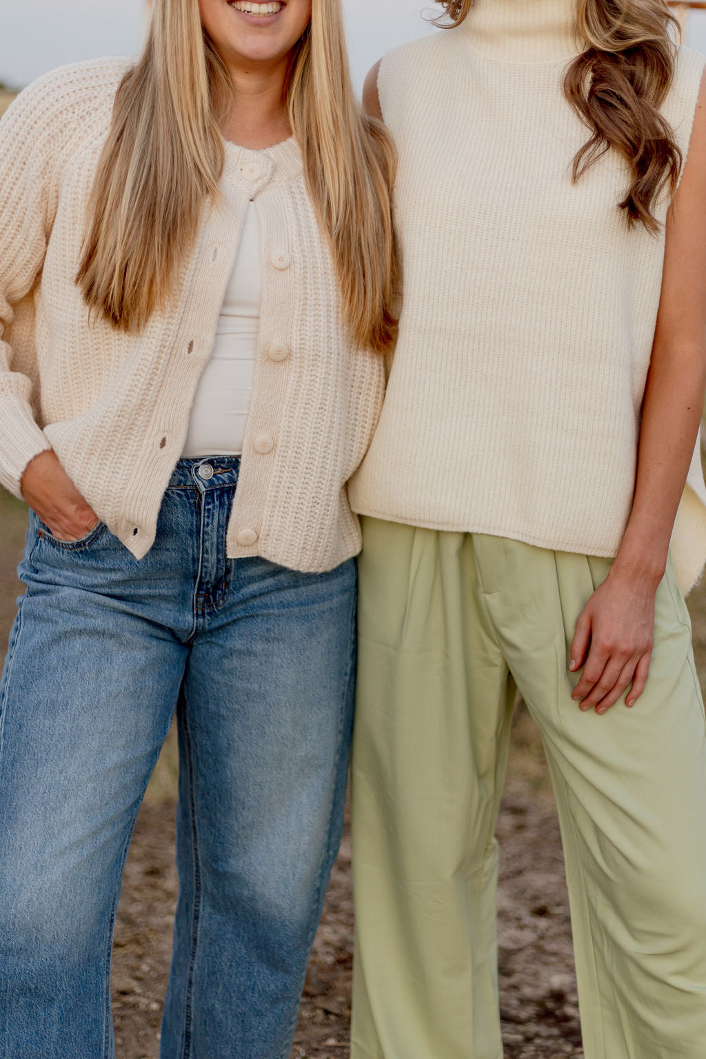 Buttoned & Beige Sweater