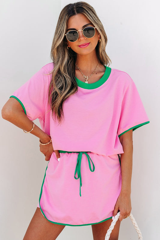 Colorblock Shirt & Skort Set