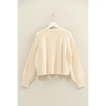 Buttoned & Beige Sweater