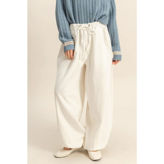 White Washed Denim Jogger Pants